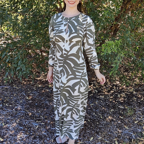 green full sleeve dress Our Nostalgia Long Sleeve Maxi Dress Green main image 0