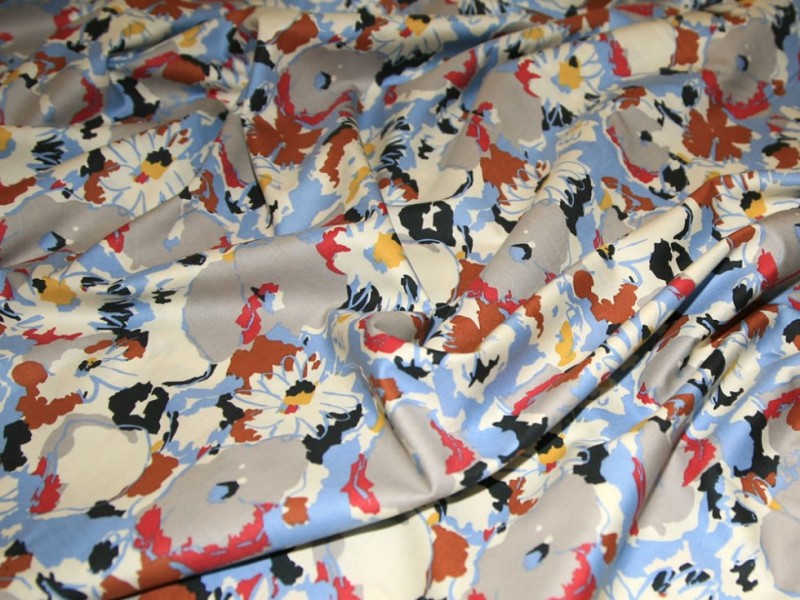 Cotton Lawn Fabric Blue | Minerva