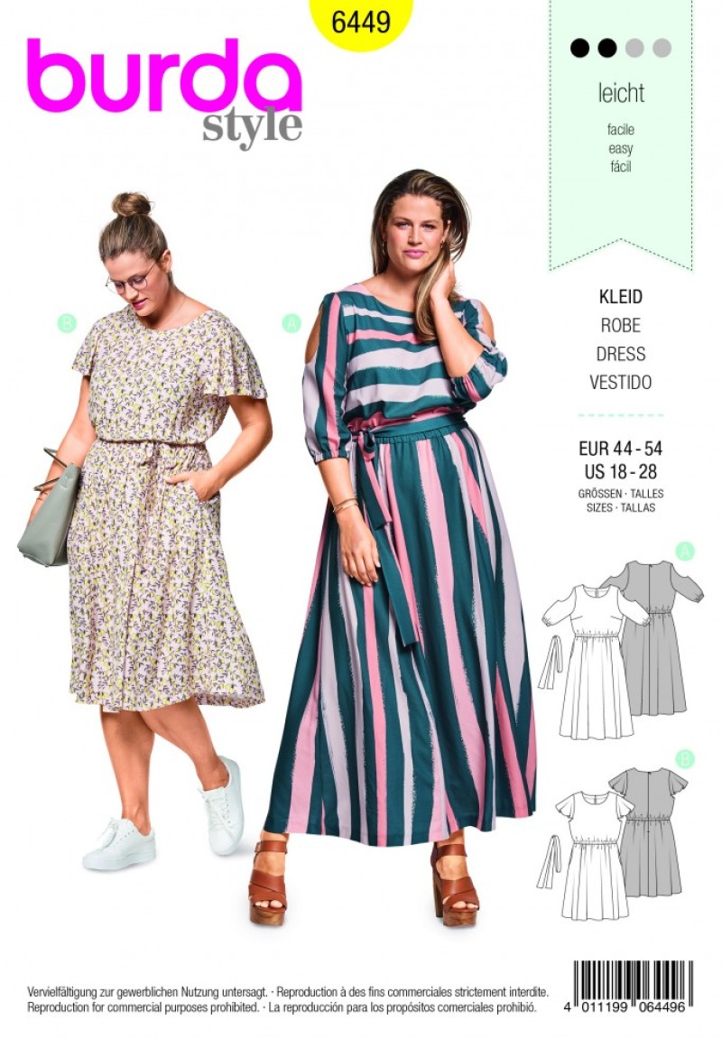 Burda Paper Sewing Pattern 6449 | Minerva Burda Paper Sewing Pattern 6449 | Minerva