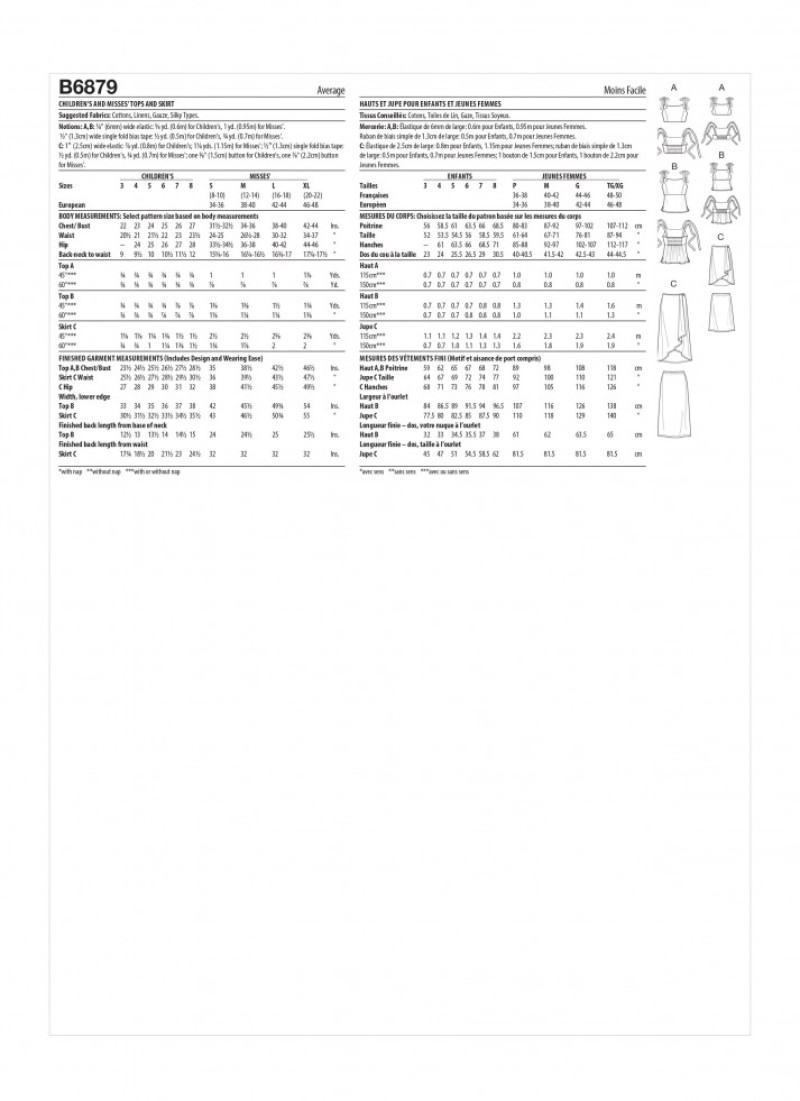 Butterick Paper Sewing Pattern 6879 | Minerva