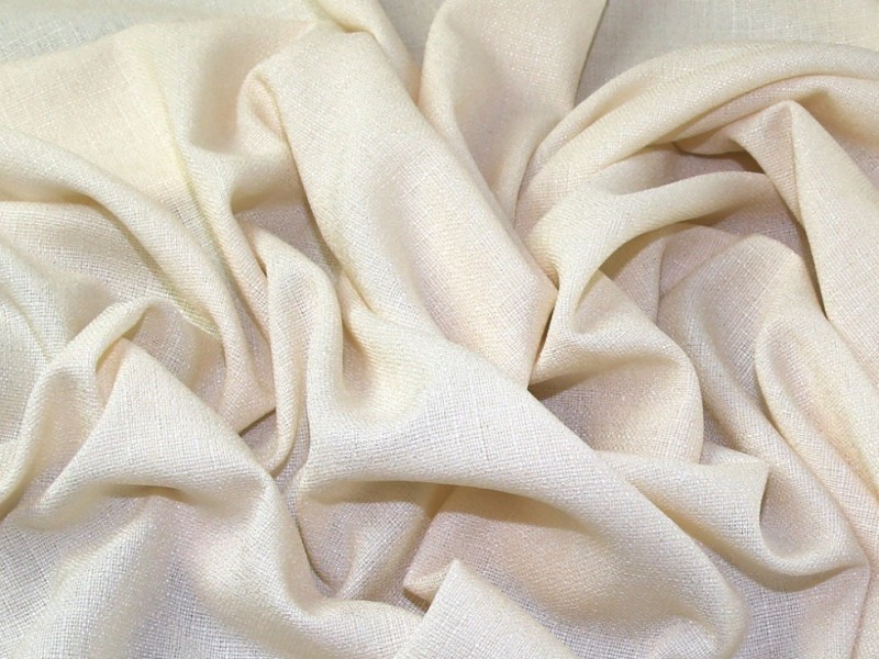 Minerva Core Range Coast Linen Look Textured Suiting Fabric White | Minerva