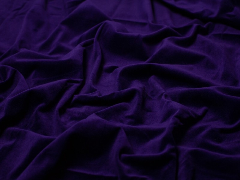 Minerva Core Range Cotton Velvet Fabric Purple | Minerva