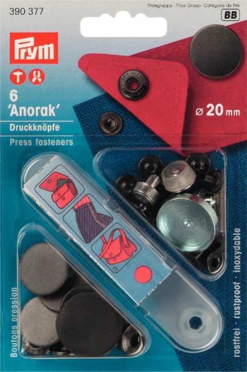 Prym Anorak Snaps Press Fasteners Black