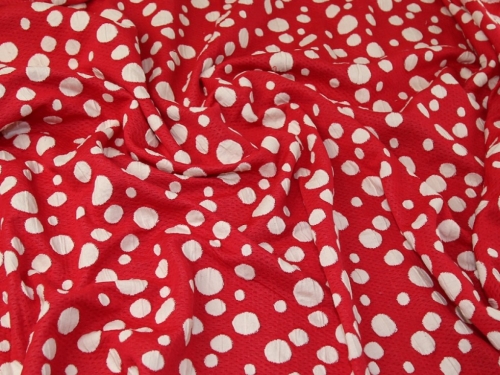 Lady McElroy Textured Stretch Knit Fabric Crimson