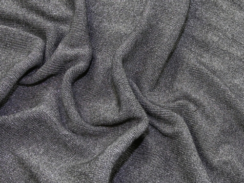 Lurex Rib Stretch Knit Fabric Silver