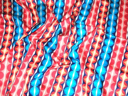 John Kaldor Lizzano Cotton Sateen Fabric Pink Orange Blue