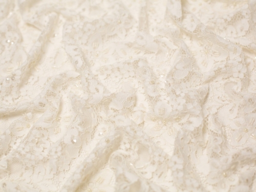 Minerva Core Range Annabel Beaded Lace Fabric Ivory
