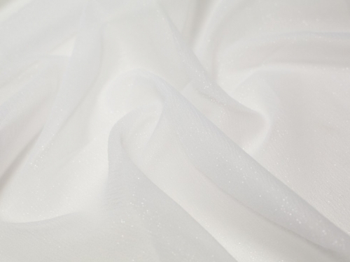 Minerva Core Range Blizzard Glitter Organza Fabric White