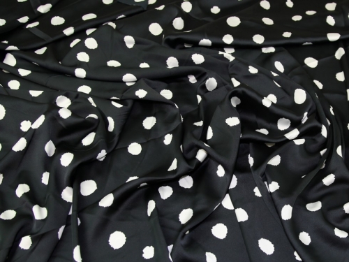 John Kaldor Cassandra Charmeuse Silky Satin Fabric Black & Ivory