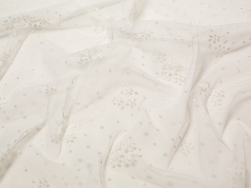Galaxy Glitter Tulle Net Fabric Ivory