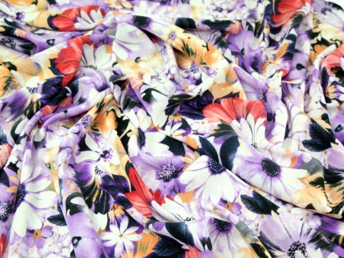 John Kaldor Hermione Crepe Fabric Purple & Orange