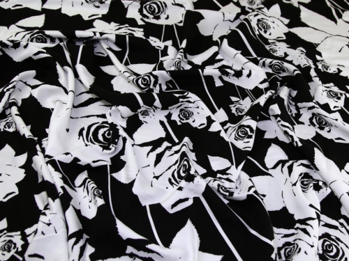 John Kaldor Highgrove Viscose Twill Fabric Black & Ivory