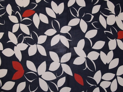 John Kaldor Ice Sheer Chiffon Fabric Burnt Orange & Navy