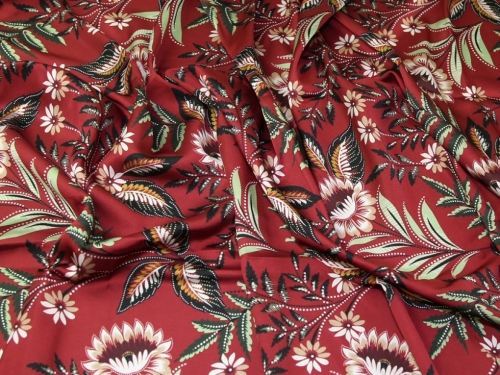 John Kaldor Paris Charmeuse Silky Satin Fabric Wine