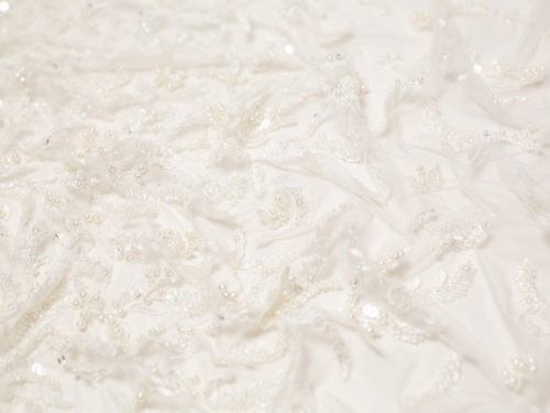 Minerva Core Range Paula Beaded Lace Fabric Ivory