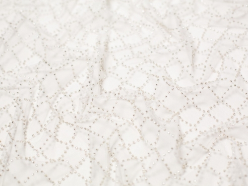 Minerva Core Range Penelope Beaded Lace Fabric Ivory