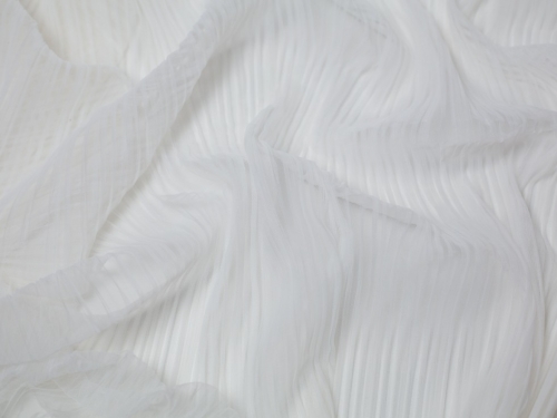 Minerva Core Range Dolce Vita Pleated Tulle Net Fabric White