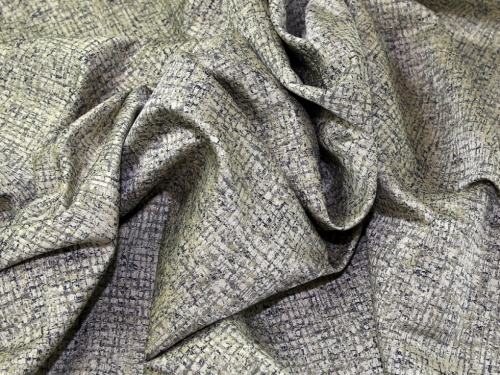 Rever Metallic Woven Brocade Fabric Beige & Blue