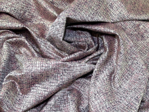 Rever Metallic Woven Brocade Fabric Burgundy & Pink