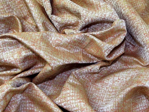Rever Metallic Woven Brocade Fabric Orange & Lime