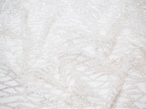 Minerva Core Range Sparta Metallic Lace Fabric Ivory