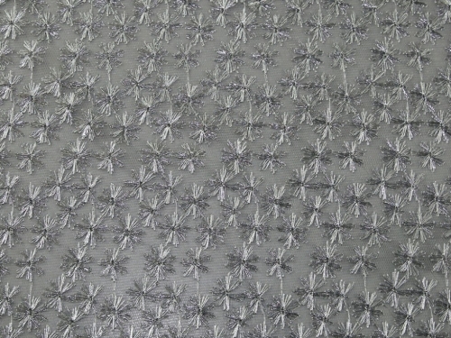 Yonkers Embroidered Lace Fabric Silver