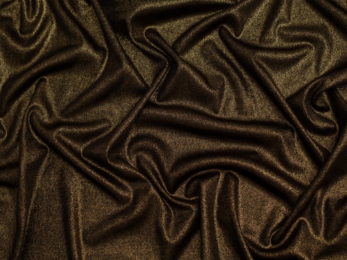 Minerva Core Range Virginia Metallic ITY Silky Stretch Knit Fabric Gold on Black
