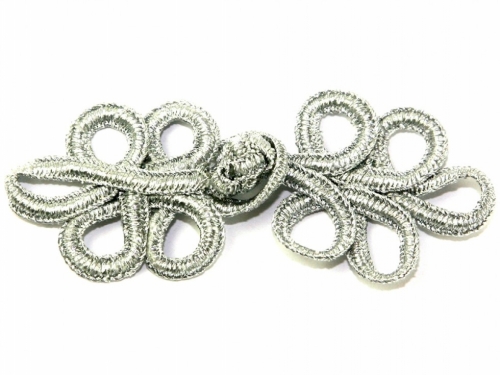 Chinese Button Frog Fasteners Silver