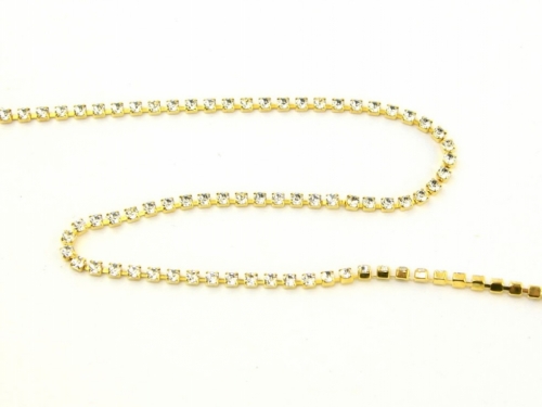 Crystal Diamante Trim Gold