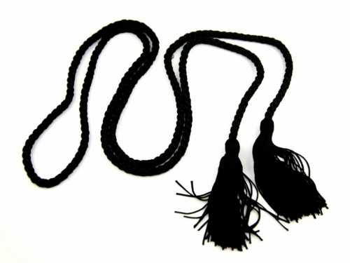 Dressing Gown Cord With Tassels Black