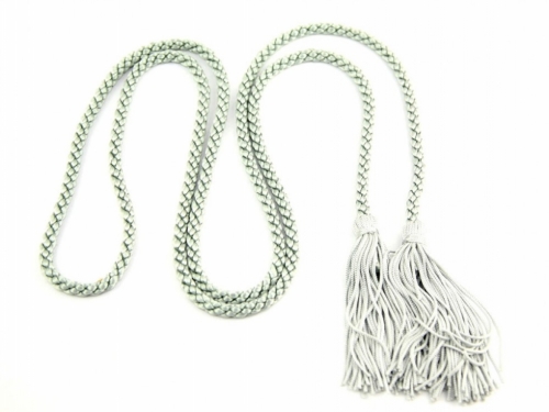 Dressing Gown Cord With Tassels Silver Grey