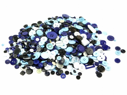 1 Kilo Assorted Buttons Bulk Value Pack Blue
