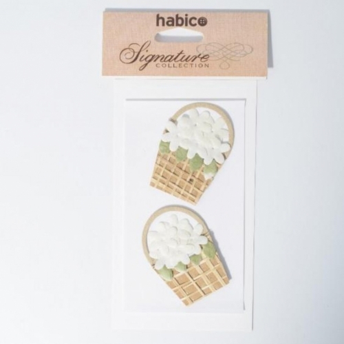 Flower Embellishments White