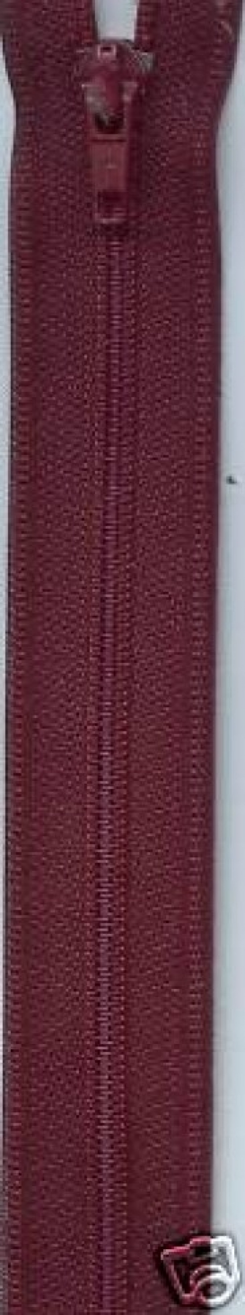 Nylon Open End Coat Zips Burgundy
