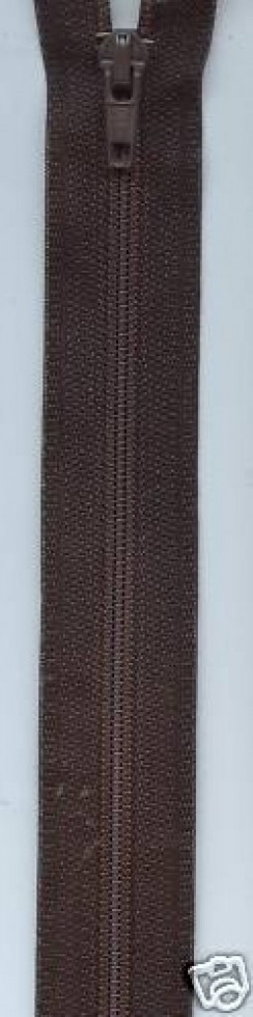 Nylon Open End Coat Zips Brown
