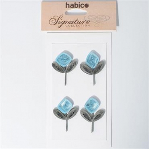 Flower Embellishments Turquoise