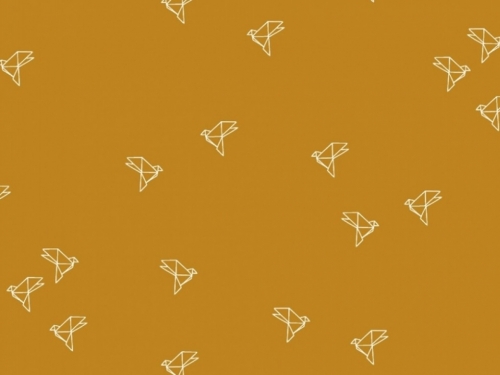 Atelier Brunette Bye Bye Birdie Cotton Lawn Fabric Mustard
