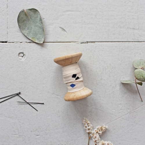 Atelier Brunette Shine Bias Binding Tape Blue & Black