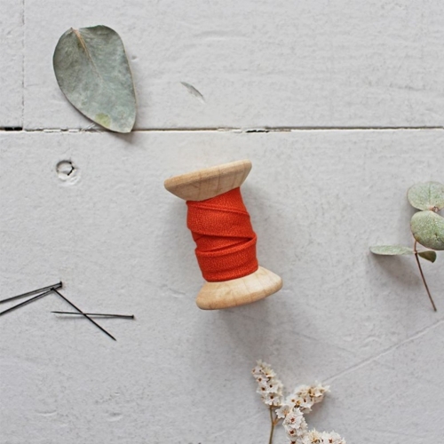 Atelier Brunette Viscose Crepe Bias Binding Tape Tangerine