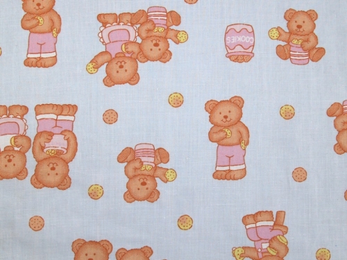 Printed Polycotton Fabric Blue