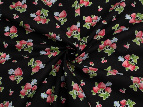 Printed Polycotton Fabric Black