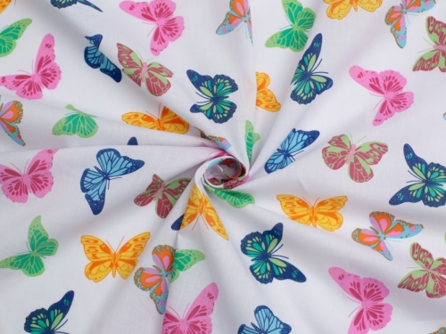 Printed Polycotton Fabric Yellow Multi