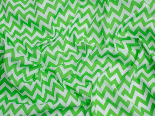 Minerva Core Range Printed Polycotton Fabric Lime Green