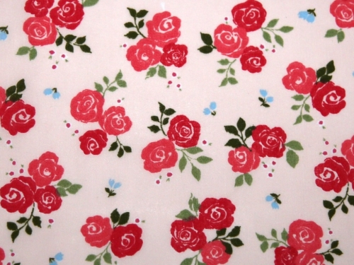Printed Polycotton Fabric Cerise & Pink