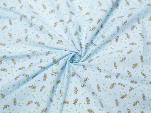 Printed Polycotton Fabric Blue