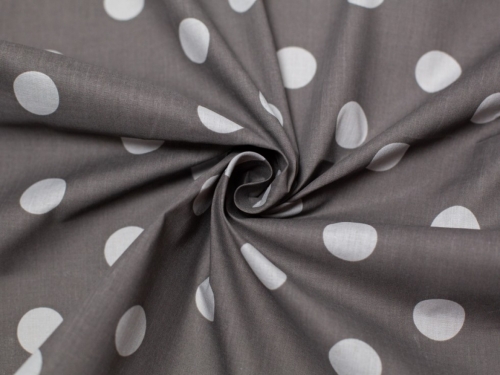 Minerva Core Range Printed Polycotton Fabric Grey & Silver