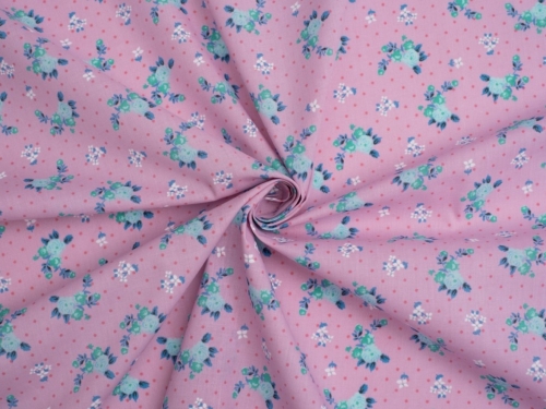 Printed Polycotton Fabric Pink