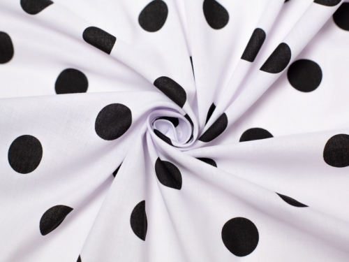 Minerva Core Range Printed Polycotton Fabric White & Black