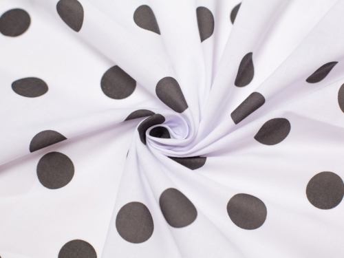 Minerva Core Range Printed Polycotton Fabric Dark Grey