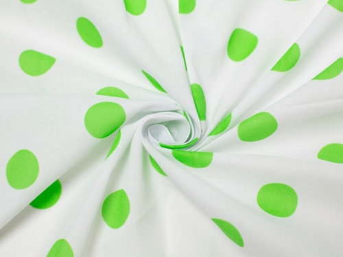 Minerva Core Range Printed Polycotton Fabric White & Green
